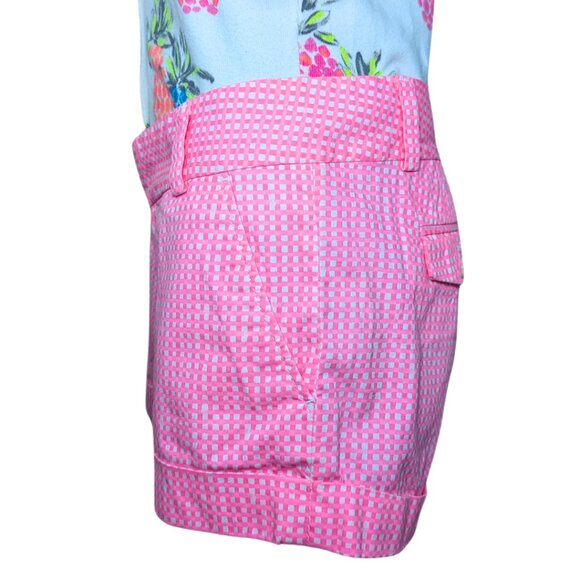 Lilly Pulitzer 'Barclay Short' Sz 2 - Hot Pink & White Plaid MINT CONDITION - Picture 4 of 10